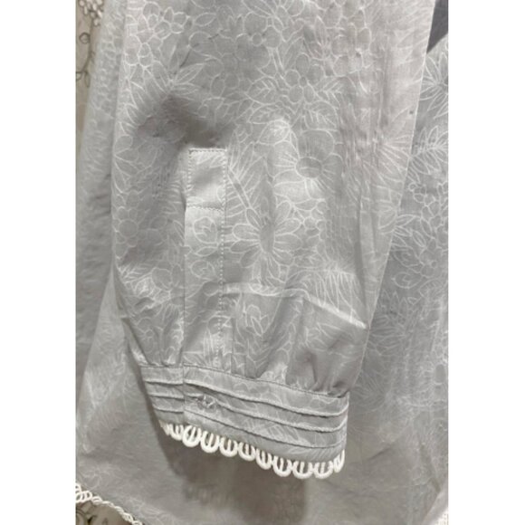 SoieRose Victorian Cotton Nightgown with Lace Yoke & Pintuck Detail – SR-1230 - Picture 6 of 8